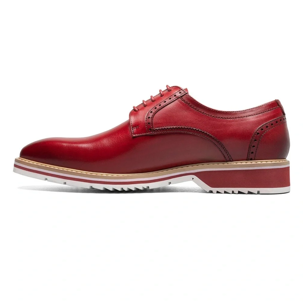 Stacy Adams Men's Barringer Plain Toe Oxford- Size 8- Red